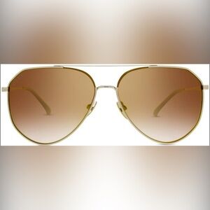DIFF DASH Jesse James Decker Gold Mirrored Polarized Aviator Sunglasses
